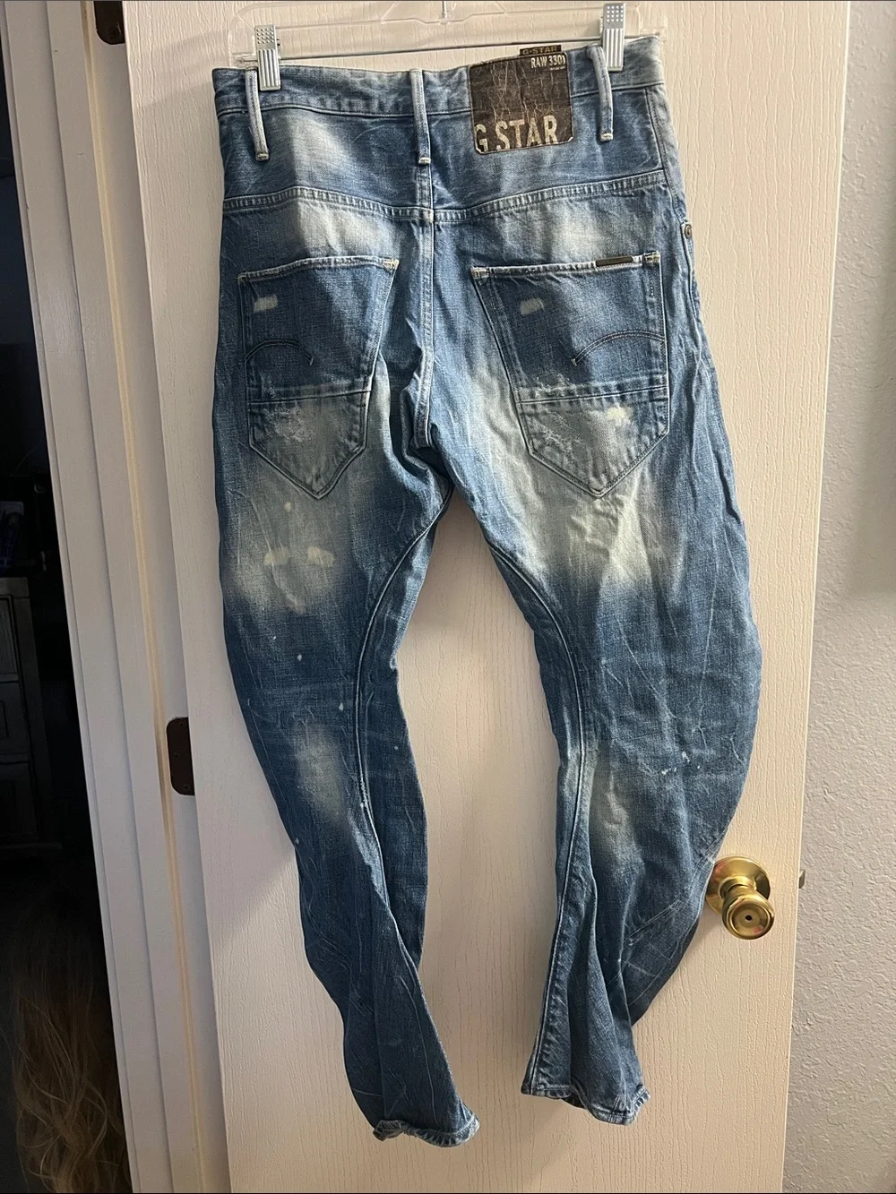 G-Star Relaxed Fit Distressed Blue Jeans